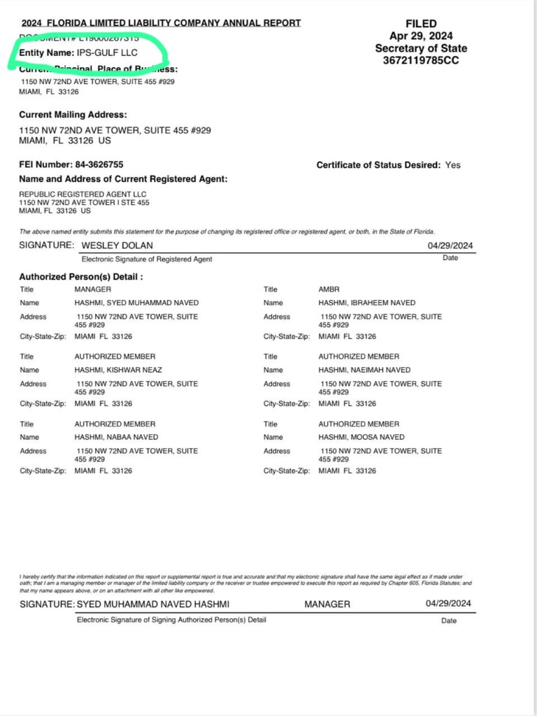 Florida Annual Report